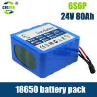 New 24V 80000mAh Lithium Battery 6S6P 29.4V Original Rechargeable Battery Packs Electric Scooter Bicycle Batteries with Charger