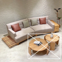 【橙家居·家具】/預購/侘寂系列3.2米實木軟包沙發 SSX-W1807-32(售完採預購 木框沙發 軟墊沙發 客廳椅)