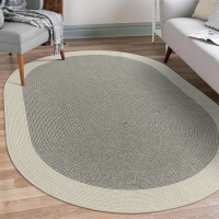羊毛手工編織 雙色地毯 橢圓/圓形