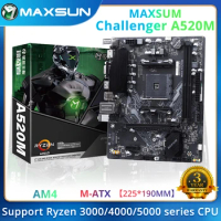MAXSUN New Challenger A520M Motherboard Dual-channel DDR4 Memory M.2 AM4 Supports Ryzen 5 (3600/5600/5600X/5600G CPU)