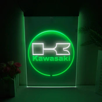 Kawasaki Racing Motorcylce Bar 2 Color Display-LED Neon Sign Wall Art for Home ,Room, Bedroom, Offic