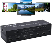 4K 60Hz HDMI Matrix 2x4 2 In 4 Out HDMI Splitter Switch Audio Extractor HDMI 2.0 4x2 Matrix 1080p for PS3/4 DVD PC To TV Monitor