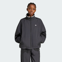 adidas 愛迪達 外套 女 運動立領外套 寬鬆版 三葉草 WOVEN TT ZIP 灰 JX9204