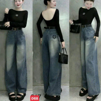 [Sale đặc biệt] Quần jean nữ ống rộng, quần baggy nữ ống suông chất demin cạp cao thời trang Bi shop