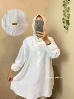 Nunna Tunik Pololinen Premium Kerah Sanghai Lengan Karet Atasan denim
