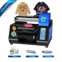 Colorsun A3 DTG Printer For Epson XP600 DTG Printing machine for Printing T-shirt Hoodies Bags DTG Printer A3 With ink Bundle