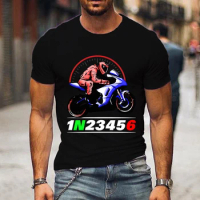 Summer Men T-Shirt Motorcycle 1N23456 Print Tops Tees Male Fashion Gear Shift Motorcyclist Camiseta Clothing Harajuku Streetwear