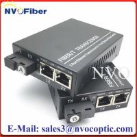 10/100/1000Mbps Single Mode SM 1SC Fiber+2RJ45 UTP FibrE Media Convertor Converter With EU Charge Adapter A/B Side 20KM