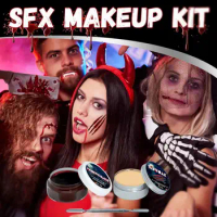 Fake Blood Cream Realistic Multifunctional Halloween SFX Special Effects Makeup Kit Scar Wax Fake Blood Gel 3Pcs/Set