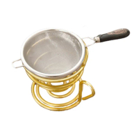 【PUSH!】品茗喝茶具日式不銹鋼茶漏器茶濾配底座茶道配件(茶漏套裝組大號T15)
