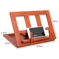 Adjustable Wooden Reading Bookend Multi-function Portable Stand Holder Book Clip Reading Rack Bookends For Student Desk Reading