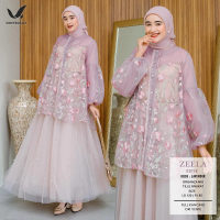 Baju Wanita Brokat Mix Organza Zella Outer Baru - Cantik Cardigan Bunga