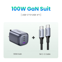 [Original]UGREEN 100W GaN Fast Charger 3C1A 3 Type C 1 USB A 4 Ports Charger Compatible For Samsung 