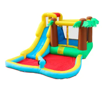 Wild Jungle Inflatable Bounce House Bouncer Jumping Playground Trampoline Bouncy Castle Water Slide with Pool for Kids