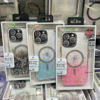 New DfansDesign เคสแม่เหล็กแต่งกลิตเตอร์ สำหรับรุ่น 15 15pro 15Pro Max 13Pro Max 14Pro Max S24 Ultra