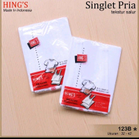 HINGS 1Pcs Singlet Pria Dewasa Putih Salur / Kaos Dalam Cowok Hings Kutang Pria HING'S Katun Nyaman 