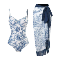 Hot Selling''Fashion ชุดว่ายน้ำชุดพิมพ์ลายดอกไม้  ชุดว่ายน้ำชุดว่ายน้ำสตรีพร้อมกระโปรง