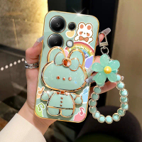 Ốp Cho Note 13pro Ốp Điện Thoại Mạ Vòng Tay Giá Đỡ Hình Thỏ Dễ Thương Có Nơ Cho Xiaomi Redmi Note 13