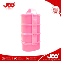 JDO Rantang Piknik Makan Anak 4 Susun Plastik Pink 2 L Golden Lemon RP-123-4 Kitchenware