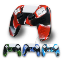 HOTHINK Anti-Slip Camouflage Handle Sleeve Silicone Case Skin Protective Cover for PlayStation 5 Controller PS5 Gamepad