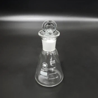 HUOHUA Lodine flask with ground-in glass stopper 100ml,Erlenmeyer flask with tick mark,Iodine volumetric flask,Triangular flask