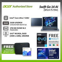 ACER Swift GO 14 AI SFG14-75-754V OLED EVO Intel Core Ultra 7 258V 32/1TB SSD Windows 11 OHS M365B 1