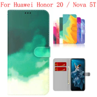 Sunjolly Case for Huawei Honor 20 Nova 5T Wallet Stand Flip PU Phone Case Cover coque capa Huawei Honor 20 Nova 5T Case Cover