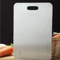 【PUSH!】廚房用品2MM厚304不鏽鋼廚房砧板切菜板烘焙揉麵板D164(圓角打磨邊緣不傷手.開口設計)
