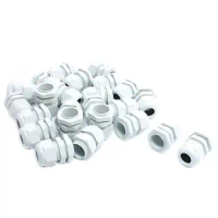 24Pcs PG13.5 6mm to 12mm Waterproof Connector Plastic Cable Gland White