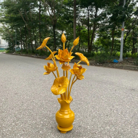 Binh hoa sen cao 80 rộng 35 gỗ mít binh 11 bông