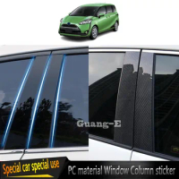 Car PC Material Pillar Post Cover For Toyota SIENTA 2015+ Door Trim Window Molding Stickers Plate Accessories Decoration