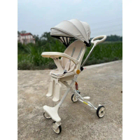 Xe đẩy gấp gọn đi dạo 2 chiều ghế ngả có đệm + mái full phụ kiện M8, M9 mẫu mới