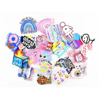 10PCS Mixed Glitter Anchor Lighthouse Ferry Vehicle Donuts Acrylic Charms Fit DIY ID Card Badge Holder Jewelry Making