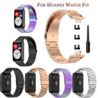 2023 Luxury Metal Stainless Steel Classic Watch Band For Huawei Watch Fit Strap Bracelet For Huawei Fit Smart Watch WristBand