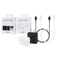【Samsung 三星】原廠新款盒裝T2510 25W超級快充旅充組 支援Note/S(快充頭+雙USB C線)