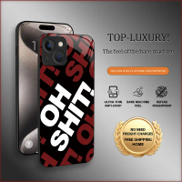 เคสแก้วพร้อมดีไซน์ตัวอักษร \Oh Shit\" เหมาะสำหรับ iPhone 13 สร้างสรรค์และไม่เหมือนใคร กันกระแทกและทน