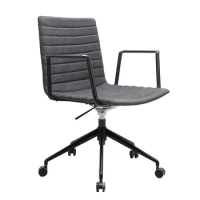 Meeting PU Leather Office Chair Meeting Guests Lift Staff Computer Boss Chair Aluminum Furniture