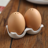 【JEN】創意雞蛋造型陶瓷胡椒鹽調味粉罐