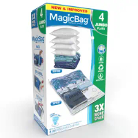 MagicBag Smart Design Instant Space Saver Storage - Flat Jumbo - Set of 4 Bags Total