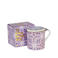 【T2 Tea】巴哈風格骨瓷馬克杯含濾茶器(淡紫色 Baha Blends Mug Lilac Mug With Infuser)