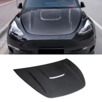 Carbon Fiber Material Car Front Engine Hood Body Kits FRP Black Bumper Cover Protect Guard Accessorise For Tesla Model Y