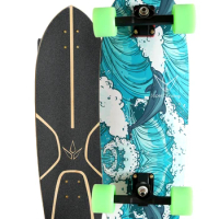3.0 Surf Skate 25-82cm Non Pedaling Surfing Skateboard Land Carver Bamboo with Fiber Glass Deck