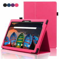 Flip Stand Cover Tablet Case For Lenovo Tab 2 10.1 A10-30 A10-70 X30F X70F PU Leather Case for Lenovo Tab 3 10 plus TAB-X103F