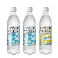 【金車/伯朗】CrystalValley礦沛氣泡水585ml原味x2箱+檸檬x1箱(共72入)