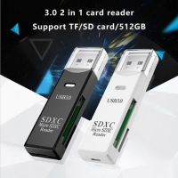 2 IN 1 Card Reader USB 3.0 Memory Reader Micro High Speed Multi-card Writer Adapter Flash Drive Laptop Accessories