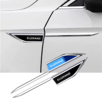 Car Door Side Fender Blade Logo Emblem Badge Decal Sticker For Nissan Elgrand E50 E51 E52 1996-2016 2017 2018 2019 2020