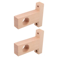 2 Pcs Roman Pole Bracket Curtain Rod End Ceiling Shower Accessory Wooden Support