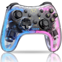 Video Game Gamepads RGB Wireless Pro Controller Compatible Nintendo Switch/Switch Lite/Switch OLED/Android/IOS/Windows PC/Mobile