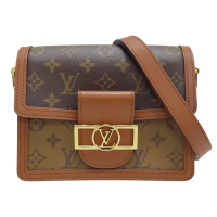 【二手名牌BRAND OFF】LOUIS VUITTON LV 路易威登 棕色 原花 帆布 Dauphine MiNi 肩背包 M45959