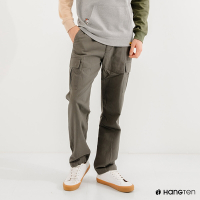 Hang Ten-男裝-REGULAR FIT口袋工作褲-綠色